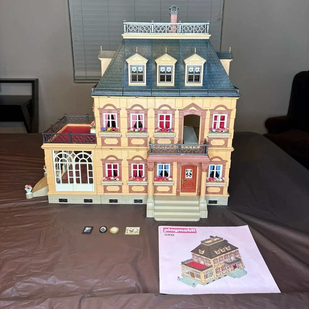 1989 Playmobil 5300 Victorian Mansion Expansion House Set Missing Stairs Railing